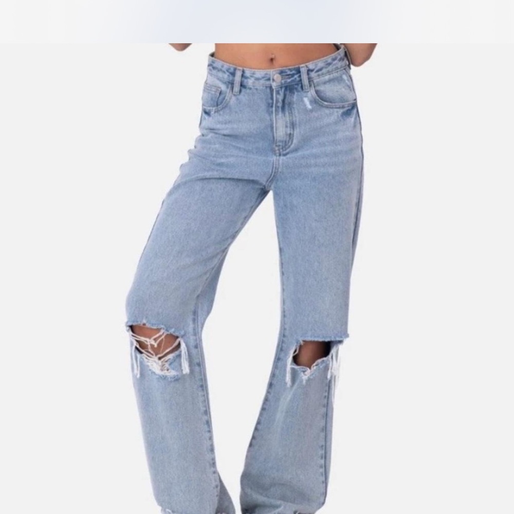 Adika High-waisted Ripped-knee Jeans